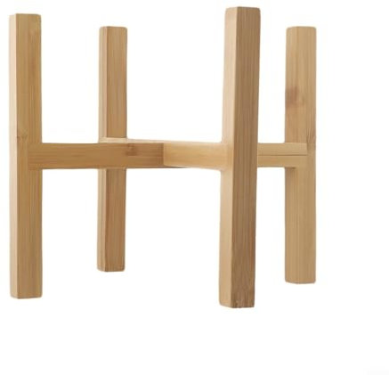 BlesConi Indoor Flower Pot Holder Decorative Wooden Plant Stand for Home Garden Use (L )