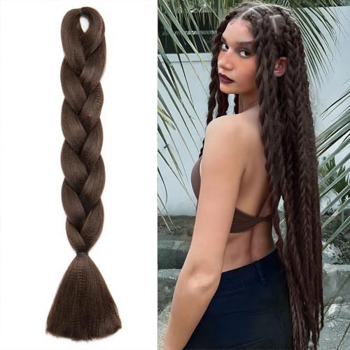 JOOTUEPO Braiding Hair Extensions, 1Pc Gold Braid Hair Extension, Jumbo Braids Hair Extension Synthetic Wig, Braiding Long Braid Extensions Hairs 24 Inches for Braids Twist Braids Hairs for Women