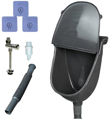 Wasserlose Urinal Mit Deckel, Urinalbecken Pissoir Wandurinal Mit Abflussrohr, Urinabscheider, Für Camping Garten Keller Baustelle WC