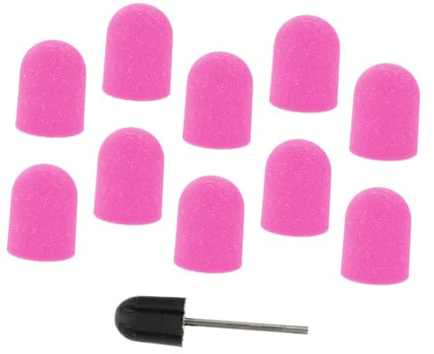 BAZEITFLOW 10 Stück Schleifkappen für Nagelfräser Schleifhülsen Langlebig und Abriebfest für Maniküre Pediküre Nagelkunst Callus Remover Caps aus Hochwertigem