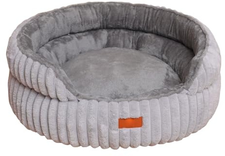 Mateju Hundebett Flauschig Donut, Runden Plüsch Haustierbett Katzenbett Flauschig Weiche Warme Hundekissen mit rutschfest Unterseite Katzenkissen für Mittelgroße Kleine (Hellgrau,70cm)