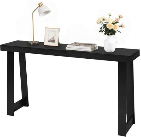 VEVOR Console d’Entrée 140 cm de Long, Table Console Moderne, Table d'Appoint Rectangulaire en Bois, Bout de Canapé Étroit et Long, Meuble de Rangement pour Couloir, Chambre, Salon, Vestibule, Noir
