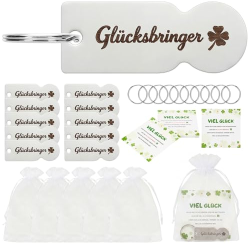 Fegat 20 Stück Acryl Einkaufswagenchip, Schlüsselanhänger-Packs mit Etiketten Kraftpapier und Organzabeutel, Gastgeschenk für Hochzeiten Abschluss Taufen Geburtstage Feiern