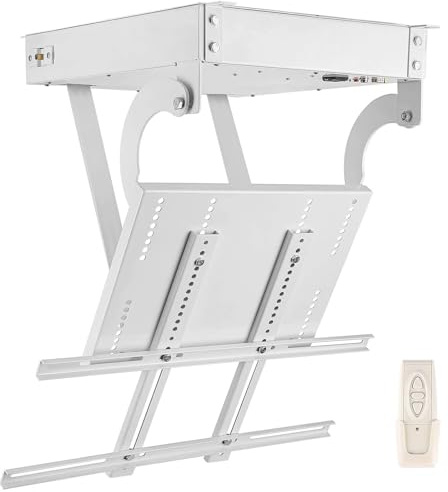 Electric TV Lift Stand,32-84in Motorized TV Bracket,Telescopic Electric TVs Lift Mount with Remote Control Wall Mount, 0-90° Flip Down, Up to 132 Lbs