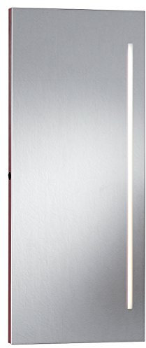 FACKELMANN Spiegel mit Beleuchtung/Wandspiegelelement mit Leuchtstoffröhre/Maße (B x H x T): ca. 42 x 100 x 5 cm/hochwertiger Spiegel/moderner Badezimmerspiegel/Breite 40 cm
