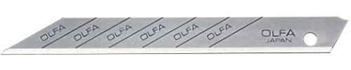 OLFA SAB-10 - Pack de 10 cuchillas troceables 9 mm ángulo de corte 30º plateadas