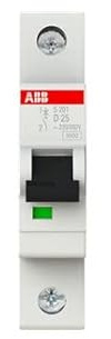 ABB S200 Leitungsschutzschalter Typ D, 1-polig 25A System Pro M Compact DIN-Schienen-Montage