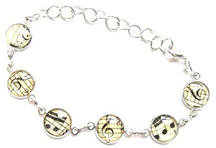 Miniblings Noten Musik Violinschlüssel Notenschlüssel Armband 6er - Modeschmuck handmade - Damen Mädchen Bettelarmband