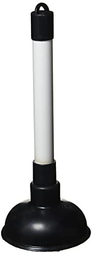 Merriway BH01938 100mm (4 inch) Sink Plunger with 225mm (9 inch) Plastic Handle Diameter, White/Black