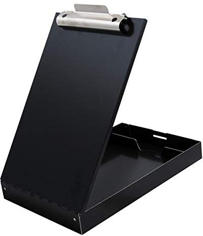 Läufer 31018 RediRite, stabiles Aluminium Klemmbrett auf Formularkassette, großes Innnenfach und Stiftefach, oben öffnend, schwarz, für DIN A4