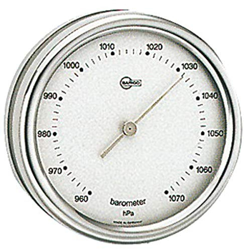 Barigo Barometer Orion, silbernes Ziffernblatt