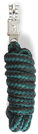 Führstrick mit Panikhaken für Pferd - Anbindestrick in verschiedenen stylischen Designs, Führleine, Anbindeseil Pony, Esel, Ziege (Grün/schwarz)