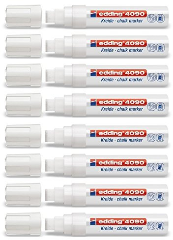 edding 4090-4095 Fenster-/Kreidemarker (4-15 mm, weiß, 8)