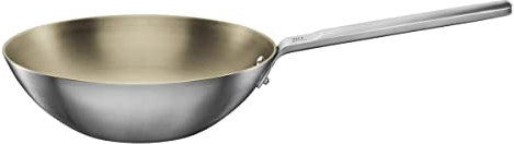 Cacerola de acero inoxidable con tapa Norden, 2,5L ist flasch, bitte in Fiskars Norden Stahl-Wok 28 cm