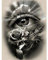 YSCOLOR Diamant Painting 5D Diamant Malerei Komplett Icons Diamant Stickerei Schwarz Weiße Augen Volle Runde Bohrer Kristall Strass Mosaik Kits Rose 30X40Cm