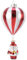 Christbaumschmuck Glas 15cm Weihnachtsmann mit Ballon Weihnachtskugeln rot/weiß