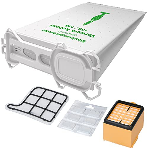 McFilter | Set di accessori da 15 pezzi adatto per Vorwerk FollettoVK 135, 136, 135SC, 12 sacchetti per aspirapolvere come FP135 FP136 FP135 SC, 1 filtro HEPA, 1 filtro di protezione del motore