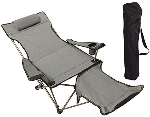 softneco Extérieur Multifonction Portable Chaise Longue,Pliable Chaise De Camping avec Removable Repose-Pieds,Réglable Fauteuil De Camping C