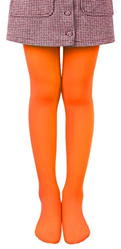 L&K-II Collants de Ballet pour Enfants et Filles - Danse 80 DEN Opaque Microfibre Coloré 27251 Orange 110/116