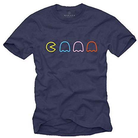Makaya Retro Gamer Tee Shirt Homme - Idee Cadeau Geek Bleu Taille XXL
