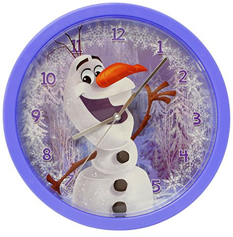 alles-meine.de GmbH Wanduhr - die Eiskönigin - Frozen/Schneemann Olaf - 25 cm groß - sehr leise ! - Uhr - Analog - Wohnzimmer & Kinderzimmer - für Jungen Mädchen Kinder - v..
