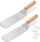 Metal Spatula Set, HaSteeL Stainless Steel Griddle Spatula Tools Kit with Wooden Handle, Heavy Duty Long Pancake Flipper Burger Turner for BBQ Teppanyaki Flat Top Grilling Cooking Outdoor & Indoor