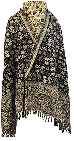 Wollschal, Vintage-Design, Blattwolle, Schal, Schal, Dekoration, Unisex, Übergröße, doppelseitig, luxuriös, Geschenkidee