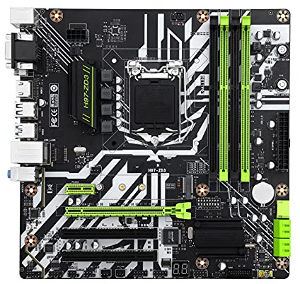 Xiaolizi Placa Base del Juego de PC para H97 Z97 LGA 1150 no ECC/REG DDR3 1600MHz 32GB M.2 NVME NGFF VGA DVI MATX PLATABON