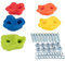 Spielturmking Klettersteine | Klettergriffe inkl. Befestigungsmaterial | Outdoor & Indoor | Bouldersteine bunt für Spielturm und Kletterwand (10 Stück)