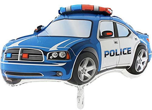 Ballonheld Folienballon Polizeiauto Police Car ca. 75x50cm heliumgeeignet lange Schwebezeit Kinderballons