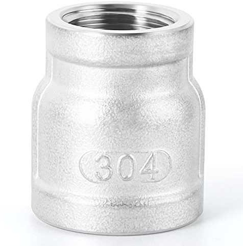 ERGAOBOY 1 pieza 1/2 x 1/4 BSP acoplamiento reductor hembra, accesorios de tubería de acero inoxidable 304,