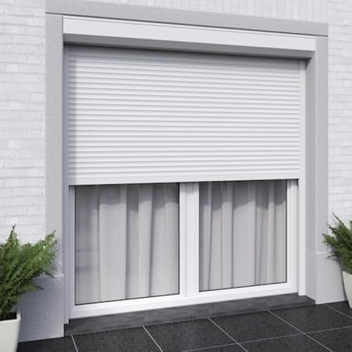 VOLET-MOUSTIQUAIRE Volet Roulant alu électrique Filaire H220 cm x L240 cm Blanc