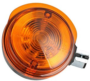 Blinker vorn, rund in Schwarz mit orangenem Glas - für Simson S50, S51, S70, SR50, SR80, MZ ETZ, TS