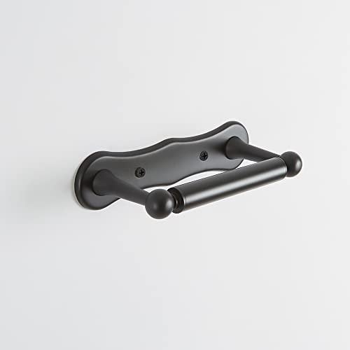 Milano Elizabeth Traditional Bathroom Wall Mounted Toilet Roll Paper Holder - Black