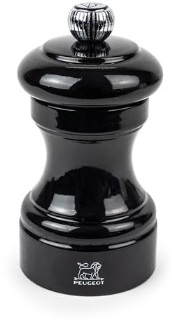 PEUGEOT - Moulin à Poivre ou à Sel Bistro 10 cm - Réglage Classique - En Bois Labellisé PEFC - Fabrication Française (Noir)