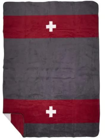 Mars & More Decke Wohn Sofa Schweiz Landhaus 150x 200 cm Rot Grau