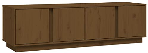 vidaXL Mueble de TV Madera Maciza de Pino marrón Miel 140x40x40 cm