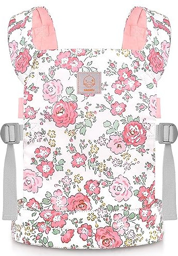 GAGAKU Reborn Baby Zubehör Puppentrage Puppen Tragetuch Baby Kinder Puppentragetasche 100% Baumwolle - Rosa Pfingstrose