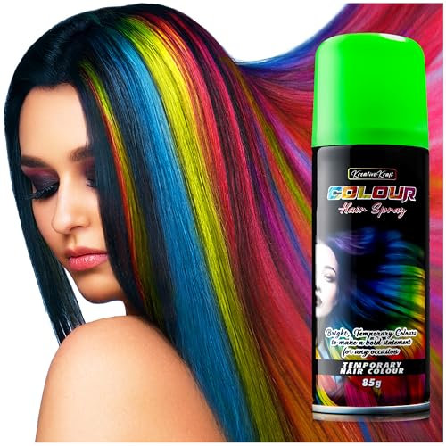 Spray Pelo Color Temporal para Cabello, Color que se lava (1 x 200 ml) (Verde)
