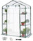 Quictent Foliengewächshaus 195 x143 x 73cm,begehbares Gewächshaus mit 6 Ablageflächen, PVC-Gitternetzfolie,Netztür und Fenster,Tomatenhaus Gemüse Gewächshau,Transparent