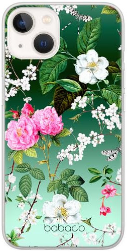 Babaco ERT GROUP mobile phone case for Iphone 13 MINI original and officially Licensed pattern Flowers 035 optimally adapted to the shape of the mobile phone, case made of TPU