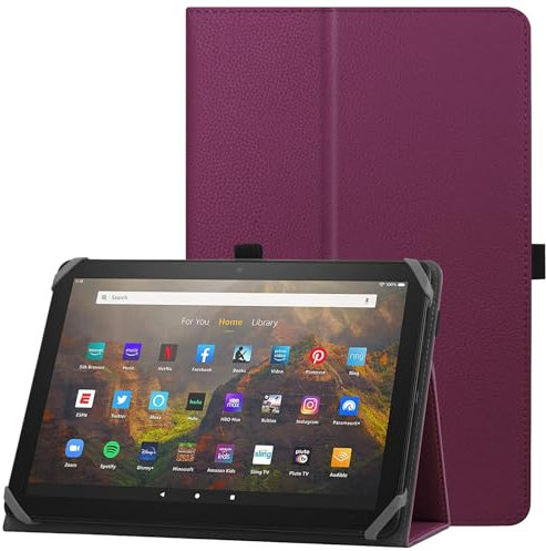 HoYiXi Étui Universel pour 10-11 Pouces Tablette Fire Max 11 2023 Coque avec Support et Dragonne Housse de Protection pour 10-11 Samsung Lenovo Huawei Android Tablette - Violet