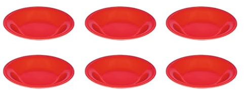 Dekorah 6 platos hondos de melamina Rossi, muy resistentes, aptos para lavavajillas, fabricados en Italia. Ideal para fiestas de Navidad