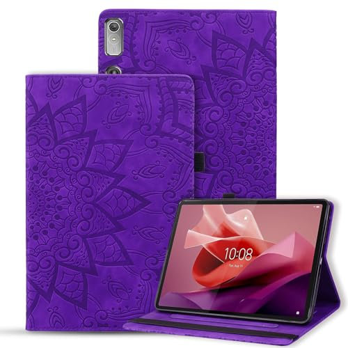 Vaitasy Custodia Lenovo Tab P12 12.7 Pollici 2023 Cover Flip Book Custodia con Morbido TPU per Lenovo Tab P12 12.7 TB370FU - Mandala Viola