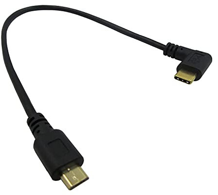 LARRITS 25cm USB Type C To Micro USB OTG Cable 90 Degree Right Angled, Connect computer (macbook, chromebook etc) with USB C port to a Micro USB 2.0 device (Smartphone, E-book reader, Camera, GPS etc)