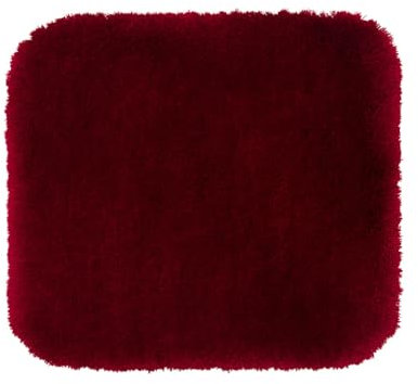 Gözze - Deluxe Badteppich mit extra hohem Flor, 100% Polyester (Mikrofaser), Mit Antirutschbeschichtung, 50 x 45 cm - Bordeaux