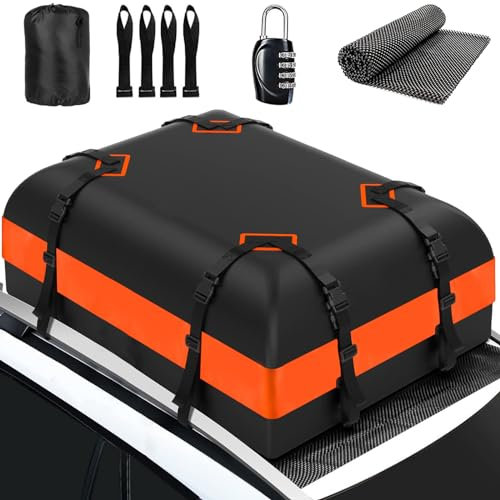 Dachbox Auto,Faltbarer Dachkoffer,425 L wasserdichte Auto Dachboxen füR mit Oder Ohne GepäCkträGer Reisen und GepäCktransport, Autos, Vans, Suvs, mit Antirutschmatte TüRhaken