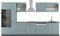 Vicco Küchenzeile R-Line, Blau-Grau/Anthrazit, 350 cm mit Hochschrank, ohne Arbeitsplatte