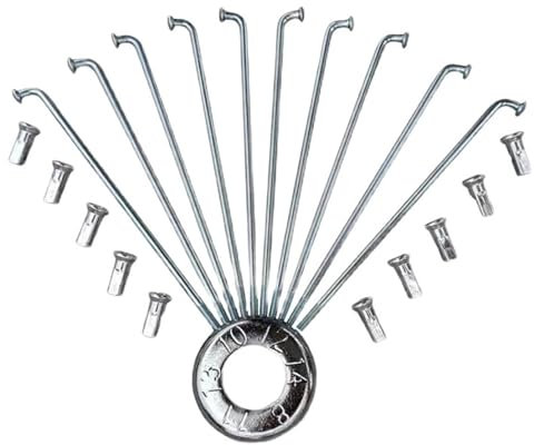 YLME 215mm Fahrrad -Speichen, 36Pcs 50-215 Mm Elektrofahrrad Speichen, 10G 3,0 Mm Durchmesser Motorrad-J-Bend-Speichen + Brustwarzen Für E-Bike-Motorraddreirad,21.5CM
