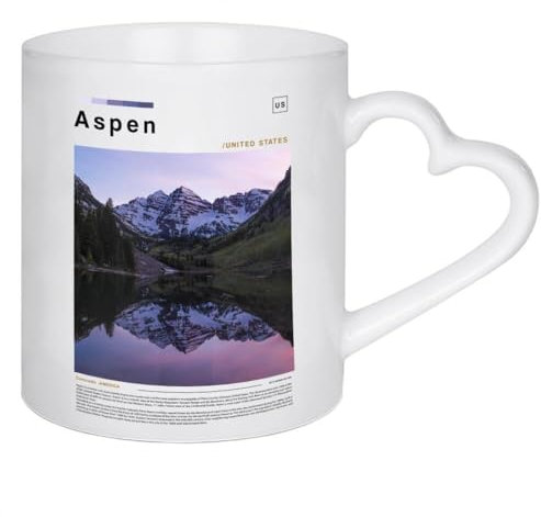 artboxONE Herztasse Cover der Zeitung „Aspen“ von Paul Rommer - Herztasse Städte